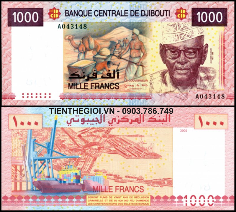 Tờ Djibouti 1000 Francs 2005 UNC - SP001945